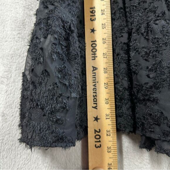 Zara Black Floral Textured Mini Dress Balloon Sleeve Layered‎ Gothic Size S - Picture 5 of 7